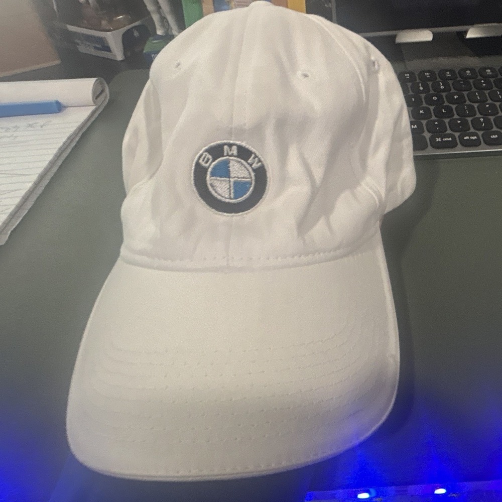 BMW Lifestyle White Adjustable Baseball Cap Hat w/ Logo Unisex Adults Cars